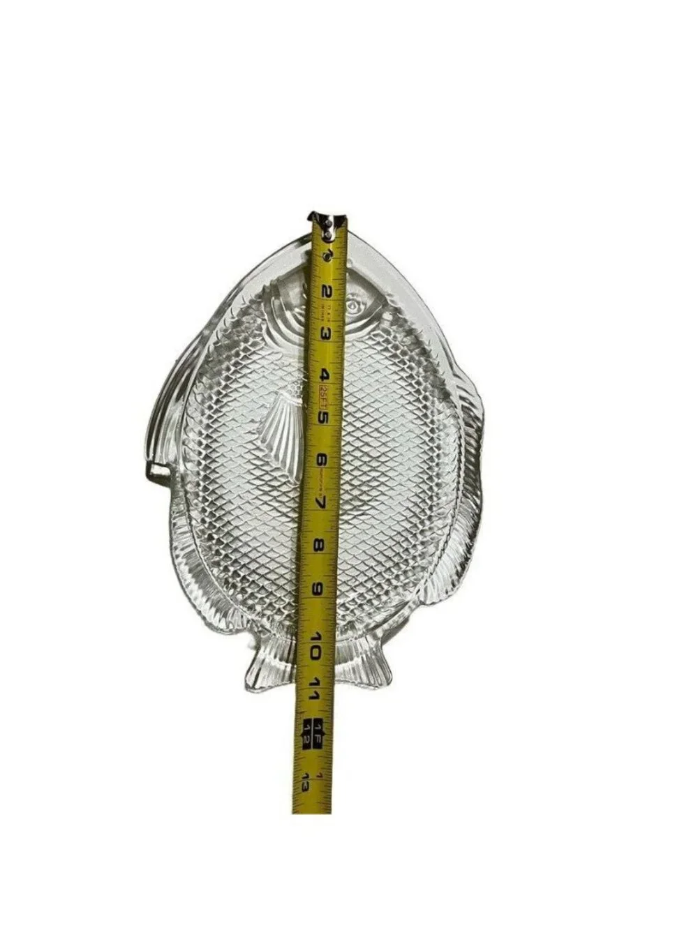 Hors D'oeuvre Dish 2 Stainless Servers International Silver Co Fish Shape Glass